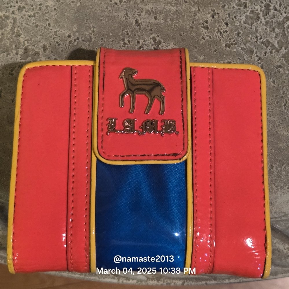 L.A.M.B. Gwen Stefani Kalidescope Wallet Designer Leather Celebrity #99